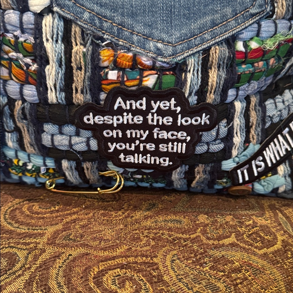 Queen Denim Patchwork Tote Bag - Picture 7 of 10